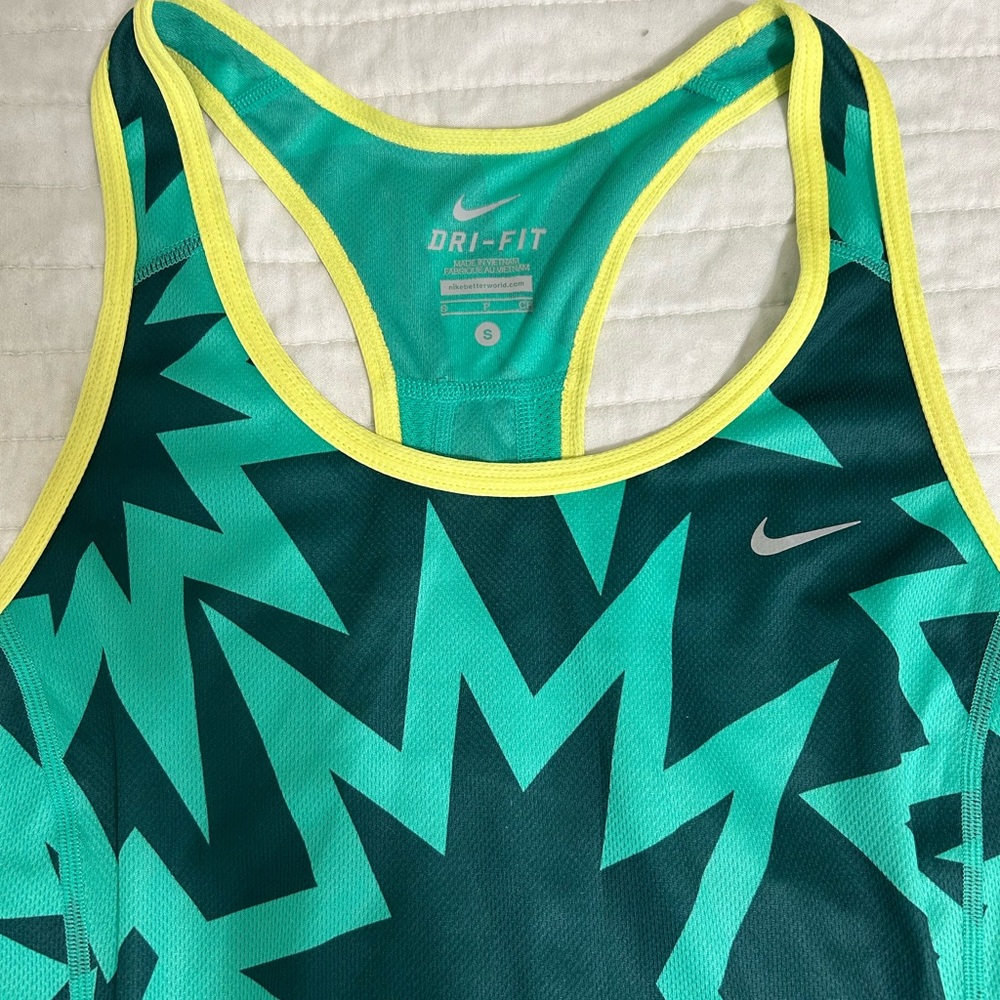 Nike Dri-FIT Teal and Yellow Tank Top